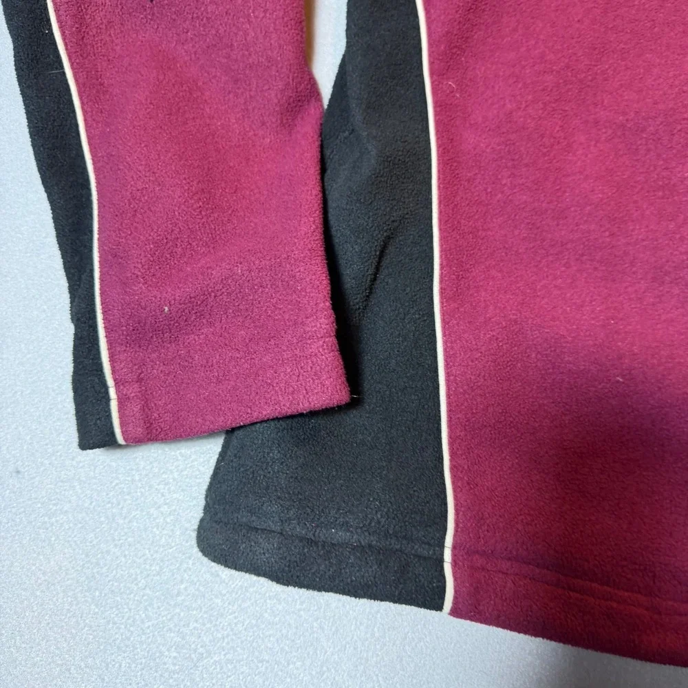 Vintage Adidas Soccer Fleece Jacket Maroon Black Full Zip Mens Large Retro 90s